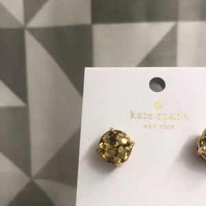 Never worn glitter Kate spade stud earrings